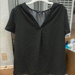 Hilary Radley Black and White Dotted Blouse（ size:m)